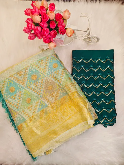 DESIGNER SAREE WITH WORK BLOUSE DS38
